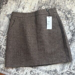 Molly Bracken Brown Houndstooth Mini Skirt